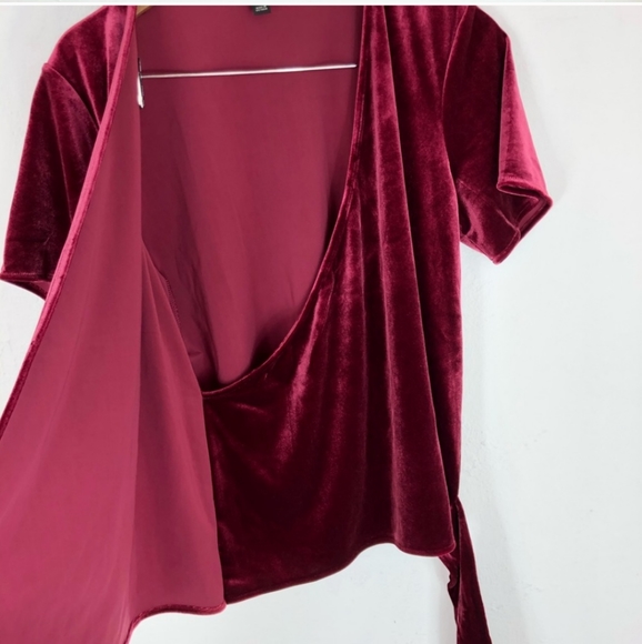 Ann Taylor Velvet Wrap Top - Picture 4 of 5
